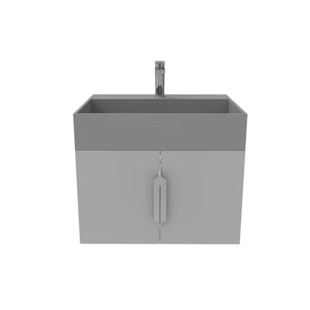 Castello Usa Amazon 24-inch Gray Vanity Set with Gray Top and Brushed Nickel Handles CB-MC-24G-BN-2056-GR